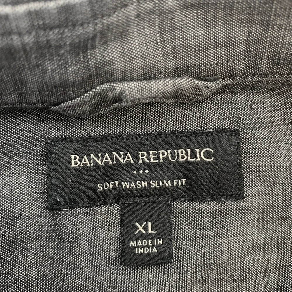 Banana‎ Republic Soft Wash Slim Fit Button Down Shirt Men XL Gray 100% Cotton